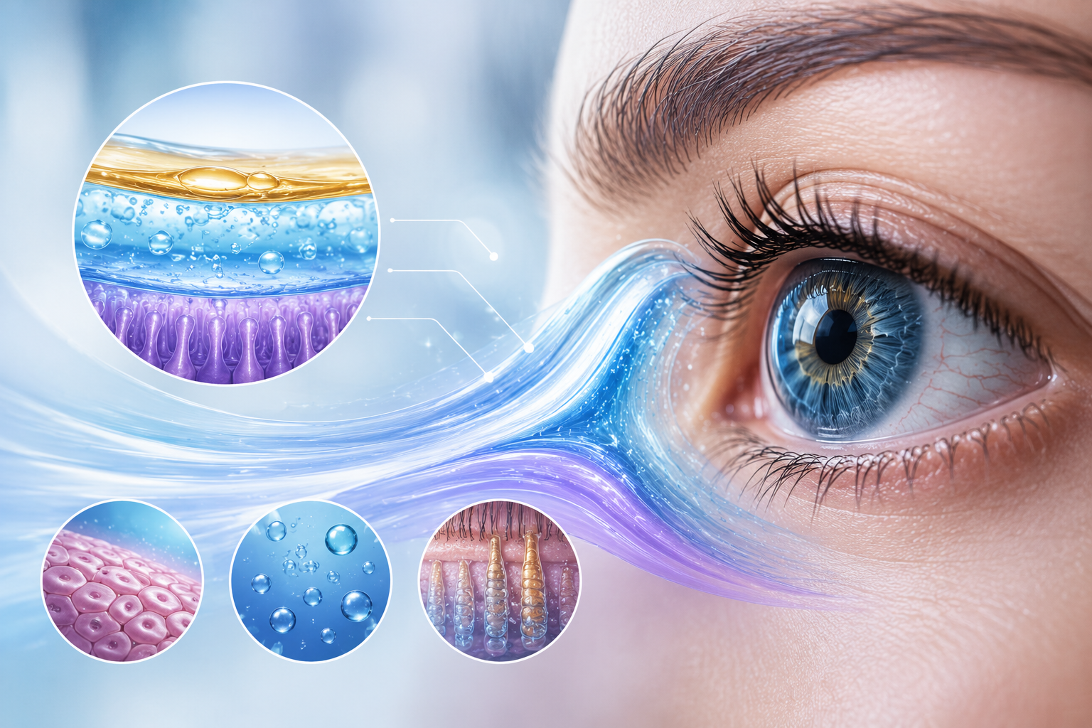 Vision types - near, intermediate and far vision illustration